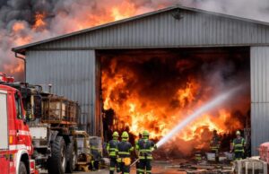 Incendio in un deposito a Castelnovo Monti, intervento dei Vigili del fuoco Incendio in un deposito a Castelnovo Monti, intervento dei Vigili del fuoco