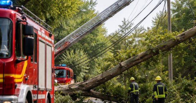 Intervento dei vigili del fuoco a Fosdondo per albero caduto sui cavi elettrici