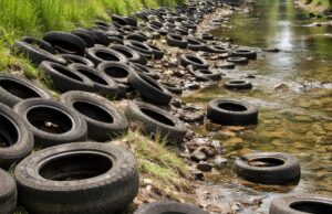 Pneumatici abbandonati nel torrente Crostolo: richiesta di bonifica urgente Pneumatici abbandonati nel torrente Crostolo: richiesta di bonifica urgente