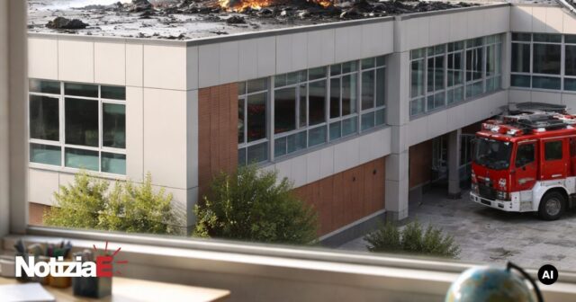 Incendio sul tetto dell'istituto D'Arzo a Sant'Ilario, intervento tempestivo dei vigili del fuoco Incendio sul tetto dell'istituto D'Arzo a Sant'Ilario, intervento tempestivo dei vigili del fuoco